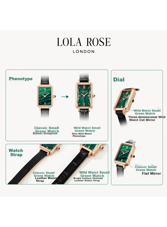 LOLA ROSE ساعة لولا روز نحيفة الخصر صغيرة خضراء للنساء، الطلاب، هدية عيد ميلاد متعددة الاستخدامات، هدية رأس السنة لصديقة أو زوجة - Image 4