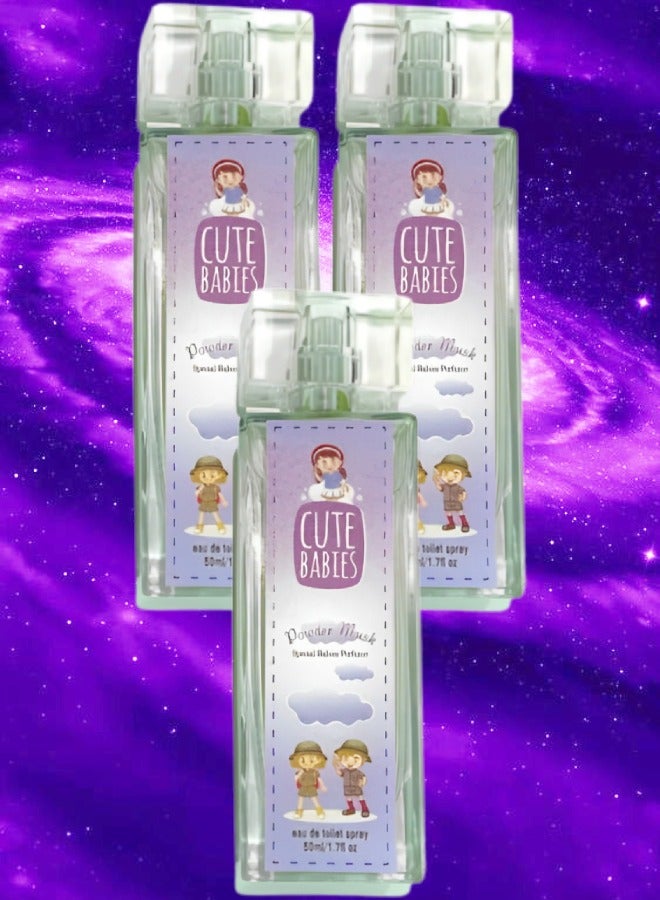 كيوت بيبي 3 قطع عطر مسك بودرة كيوت بيبيز 50 مل - Image 1