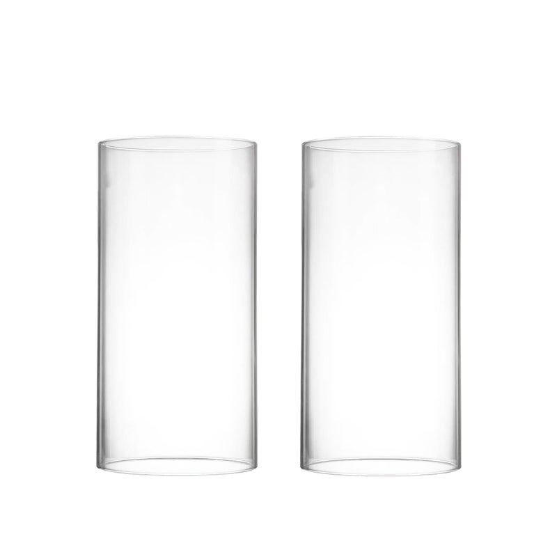 CYS EXCEL 2 PCS (H:6" D:3") Open Ended Clear Glass Hurricane Candleholder Tube Lamp Shade Open Flame Candlestick Holder Chimney Tube Cover Bottomless Cylinder - Image 1