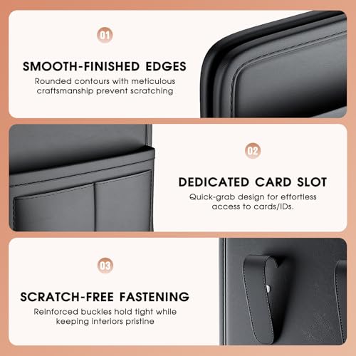 LEIWOOR Car Door Organizer & Cup Holder, Multifunctional Car Storage Box, Trash Can, Large Capacity Storage Bag, Foldable Side Storage Pouch, Interior Accessory for Sedan SUV Truck (Multi-Pocket Pro) - Image 5