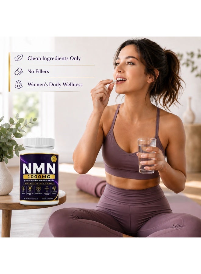 Micro Ingredients NMN Complex 1000mg Per Serving, 120 Veggie Capsules | 10-in-1 with Nicotinamide Mononucleotide, Resveratrol, CoQ10, Quercetin & Glutathione | NAD+ Supplement Precursor | Filler Free - Image 4