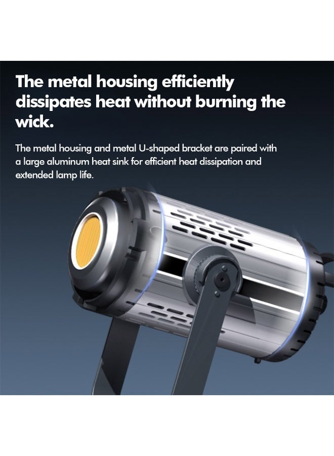 FlashHawk 300W COB Video Light with Standard Reflector and Remote Control - Metal Body, High CRI>96, Adjustable Color Temperature 2800K-6800K 360° Rotating for Live Streaming and Photography - Image 5