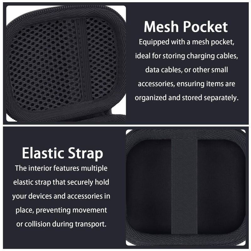 co2CREA Hard Case for Beats Powerbeats Pro 2 with Carabiner Clip, Shockproof Earbuds Storage Box â€“ Protective Travel Cover for Powerbeats Pro 2 Wireless Bluetooth Earbuds (Jet Black Case) - Image 3