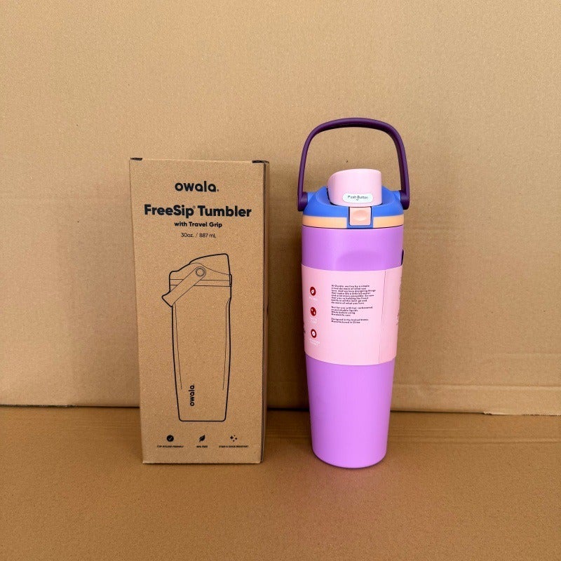 Owala Fruit Cup 304 Stainless Steel Insulated Water Bottle - Large Capacity, Portable Sports Cup with Dual Drinking Straw - Image 1