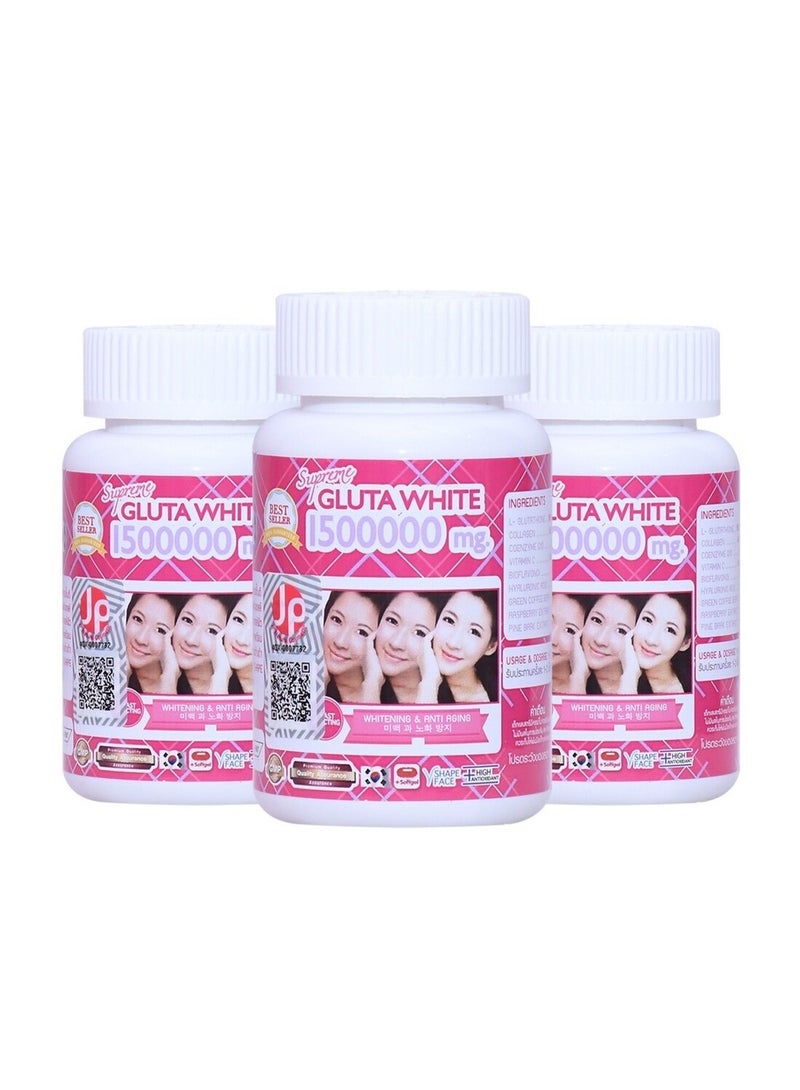 Gluta White Supreme Gluta White 1500000 mg Whitening and AntiAging - Pack of 3