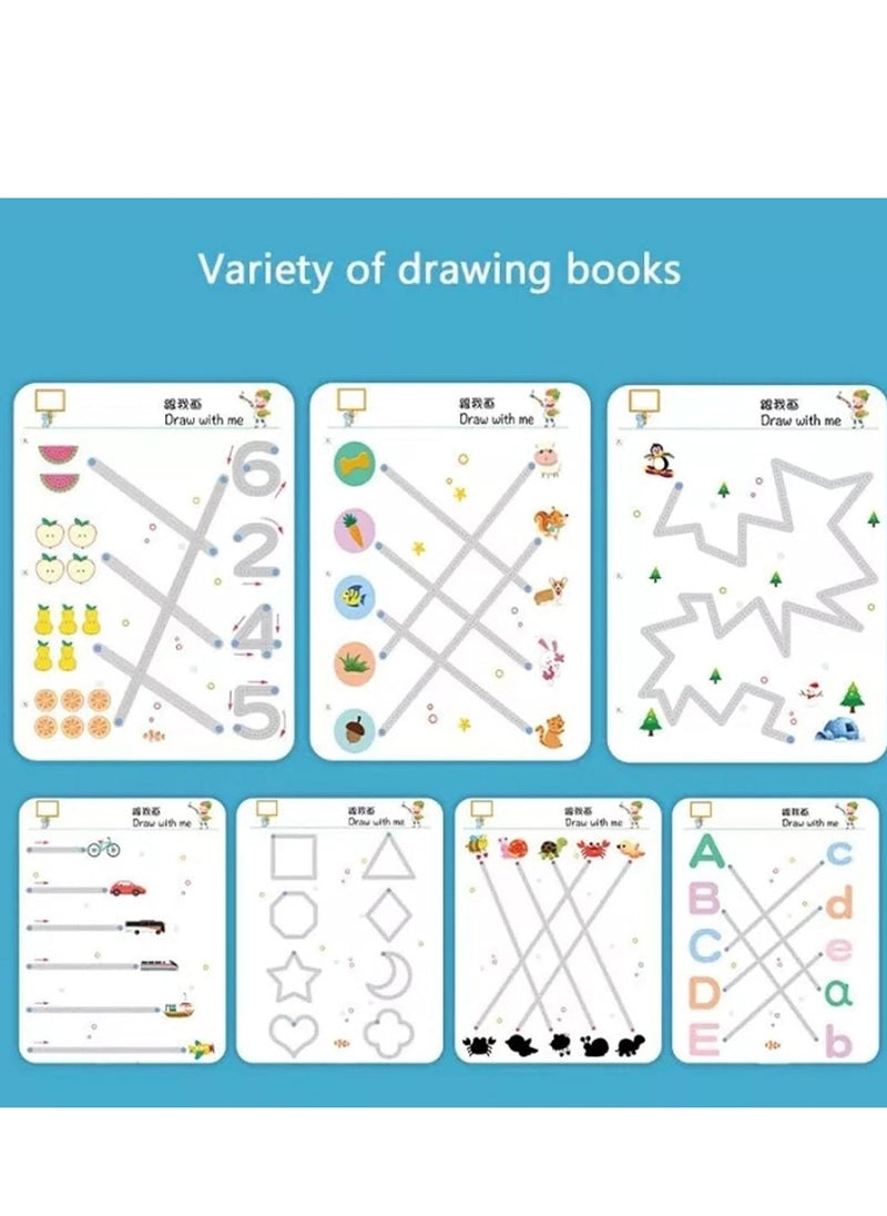 SYOSI Magical Tracing Copybook, Magic Practice Workbook for Kids, Handwriting Practice Workbook with Pen and Eraser, Reusable Writing Practice Book for Preschool 64 Pages  - Image 2