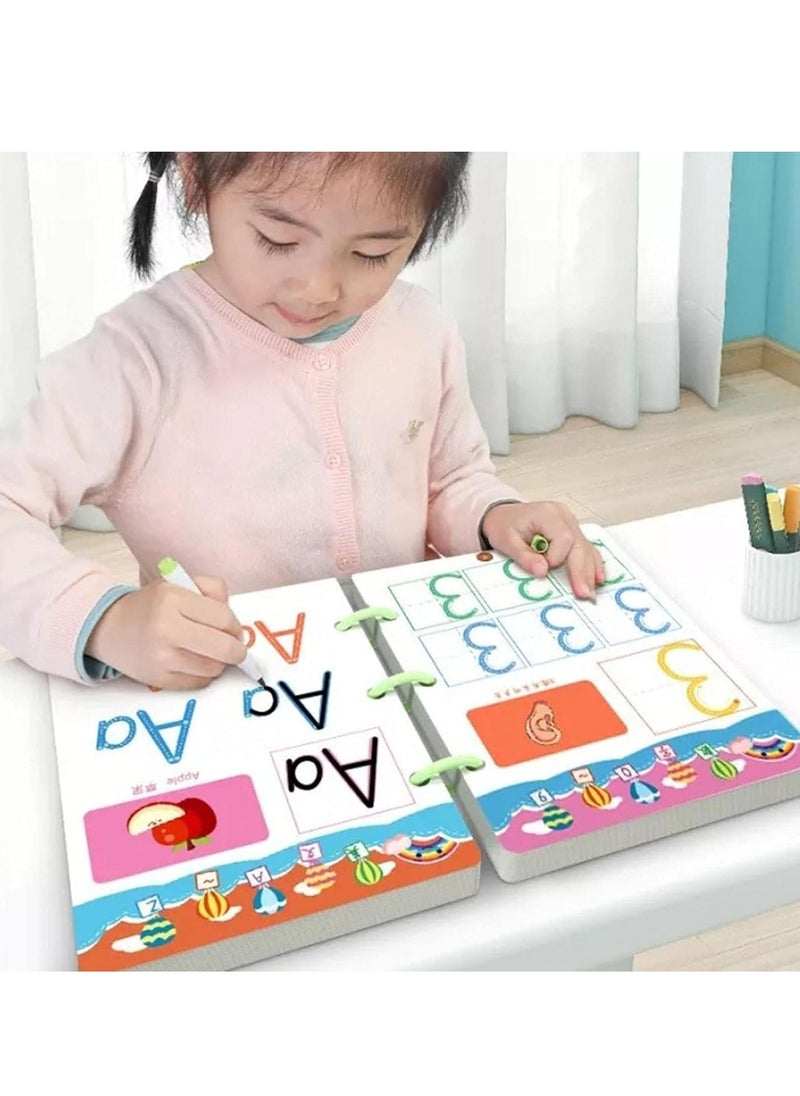 SYOSI Magical Tracing Copybook, Magic Practice Workbook for Kids, Handwriting Practice Workbook with Pen and Eraser, Reusable Writing Practice Book for Preschool 64 Pages  - Image 3