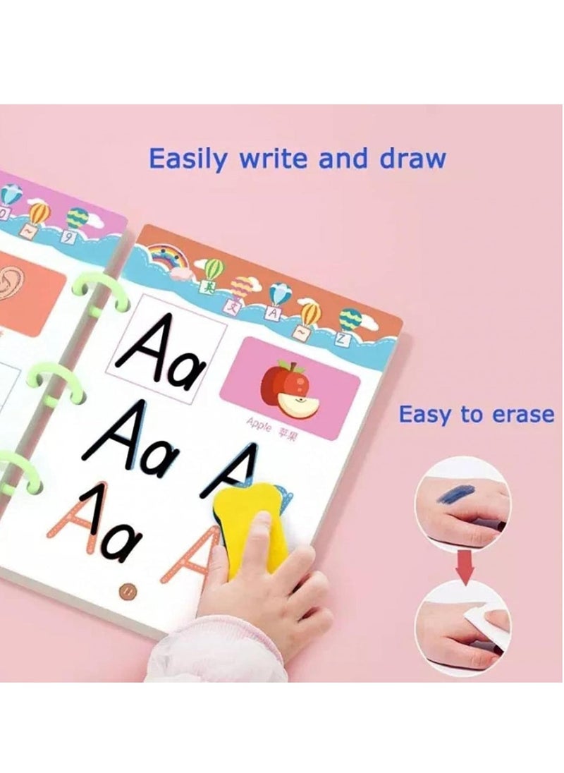 SYOSI Magical Tracing Copybook, Magic Practice Workbook for Kids, Handwriting Practice Workbook with Pen and Eraser, Reusable Writing Practice Book for Preschool 64 Pages  - Image 4