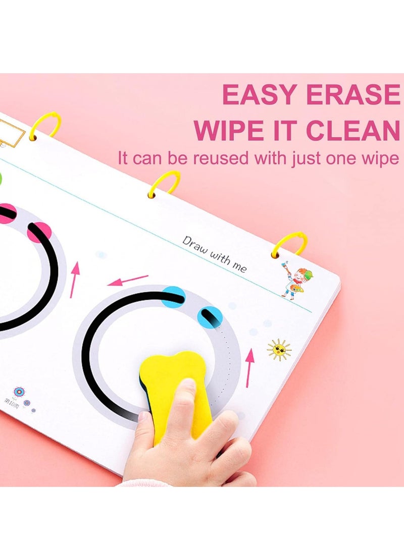 SYOSI Magical Tracing Copybook, Magic Practice Workbook for Kids, Handwriting Practice Workbook with Pen and Eraser, Reusable Writing Practice Book for Preschool 64 Pages  - Image 5