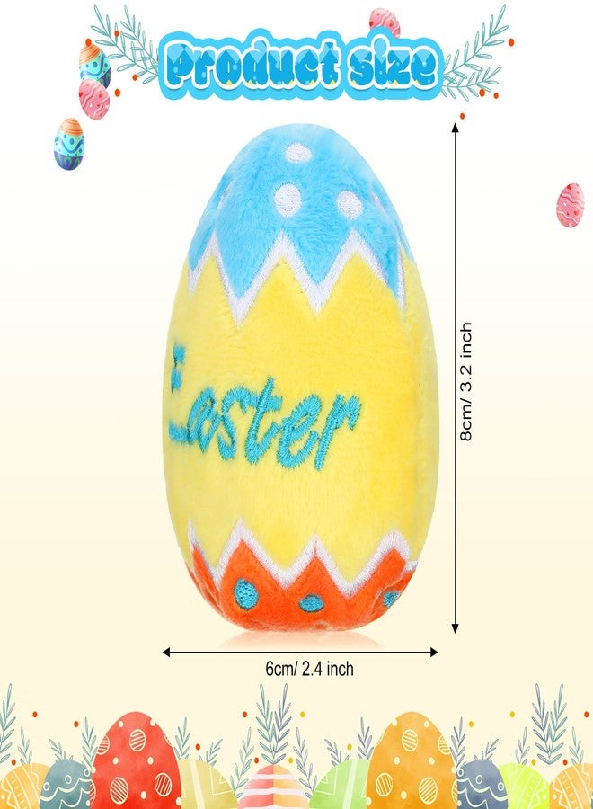 Skylety 6 Pcs 3.2 Inch Large Plush Easter Eggs Plush Toy Easter Basket Stuffers Fillers Colorful Stuffed Toys for Kids Baby Girls Boys Egg Hunt Party Favors Gifts, 3 Designs - Image 2
