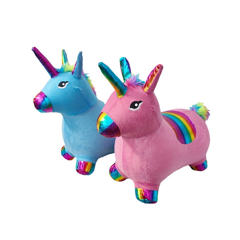 Inflatable PVC Rocking Horse with Cloth Cover and Music for Indoor & Outdoor Play - Image 5