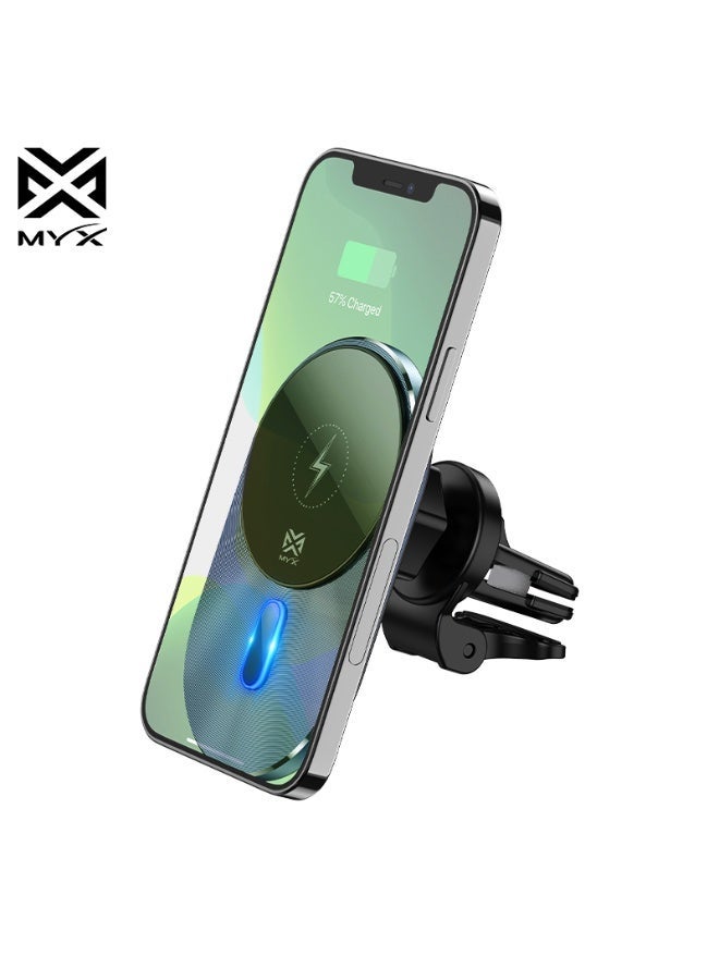 ميكس حامل هاتف مغناطيسي لاسلكي سريع الشحن داخل السيارة من MYX Mag Drive | دوران وإمالة 360 درجة | متوافق مع سلسلة iPhone 12 وما فوق - Image 4