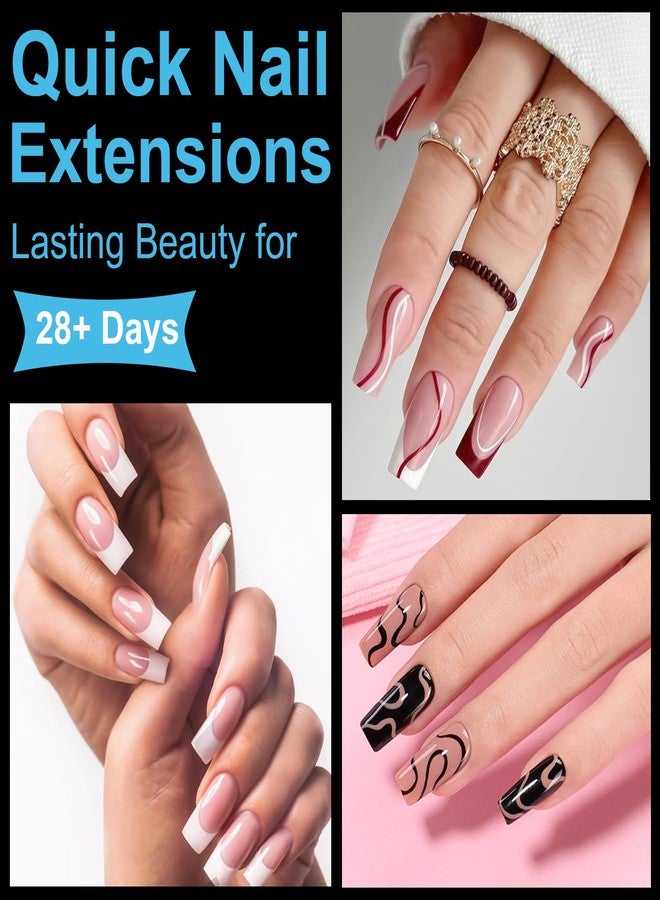 BlueZOO Medium Square Gel Nail Tips 600Pcs 12 Sizes Kit, Tapered Pre-etching Square Press On Nails for Extension Manicure Easy DIY Art Home Salon Supplies Full Cover Half Matte Acrylic Nails Tip Women - Image 3