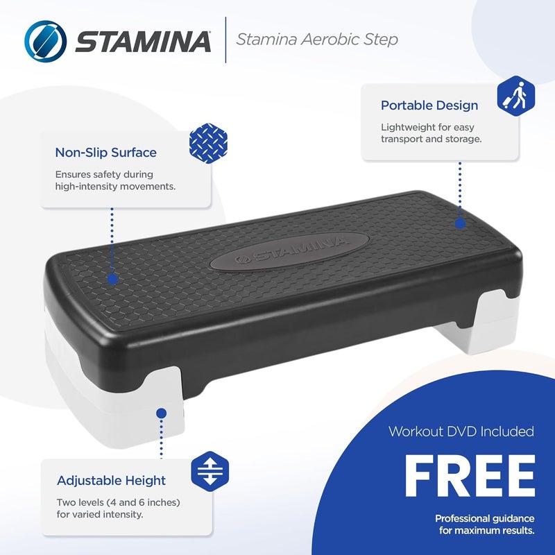 Stamina Aerobic Step with Portable and Lightweight Construction for Fitness, Sports, and Outdoor and Indoor Recreation - Image 2
