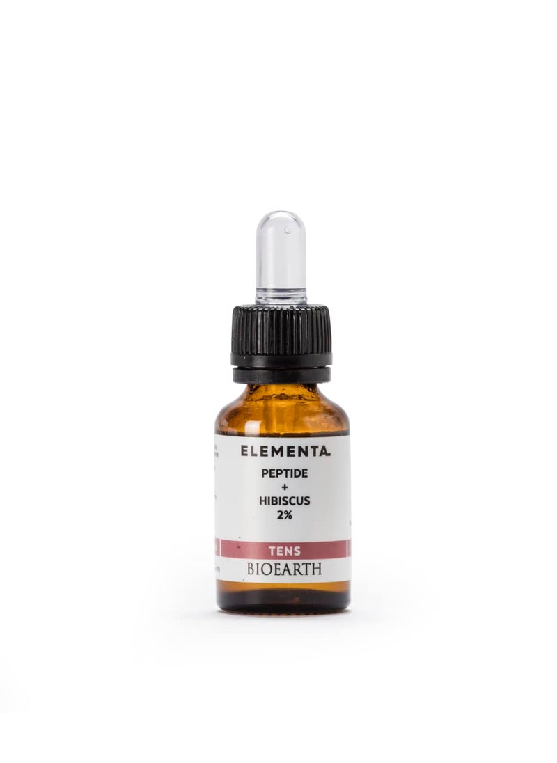 BIOEARTH Bioearth Elementa TENS Concentrated Face Serum with Hibiscus Seed Peptides 2 AntiAgeing and Elasticising Effect Made in Italy Vegan AIAB Certification  15ml Pack 