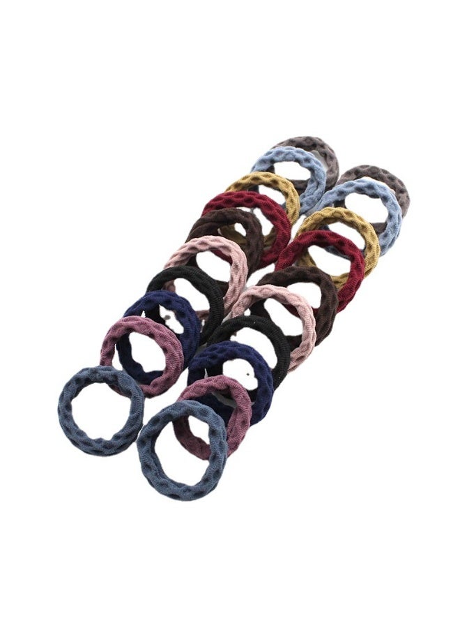 40 Pieces Cotton Hair Ties Seamless Elastic Hair Bands for Thick Heavy and Curly Hair, Lightweight Highly Elastic and Stretchable - Image 3