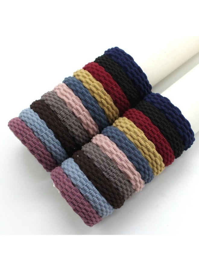 40 Pieces Cotton Hair Ties Seamless Elastic Hair Bands for Thick Heavy and Curly Hair, Lightweight Highly Elastic and Stretchable - Image 2