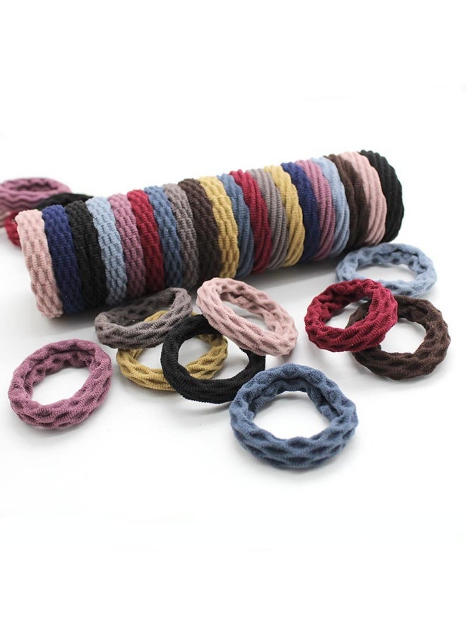 40 Pieces Cotton Hair Ties Seamless Elastic Hair Bands for Thick Heavy and Curly Hair, Lightweight Highly Elastic and Stretchable - Image 5
