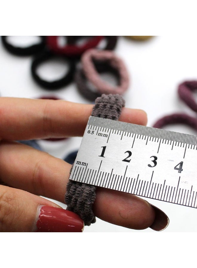 40 Pieces Cotton Hair Ties Seamless Elastic Hair Bands for Thick Heavy and Curly Hair, Lightweight Highly Elastic and Stretchable - Image 4