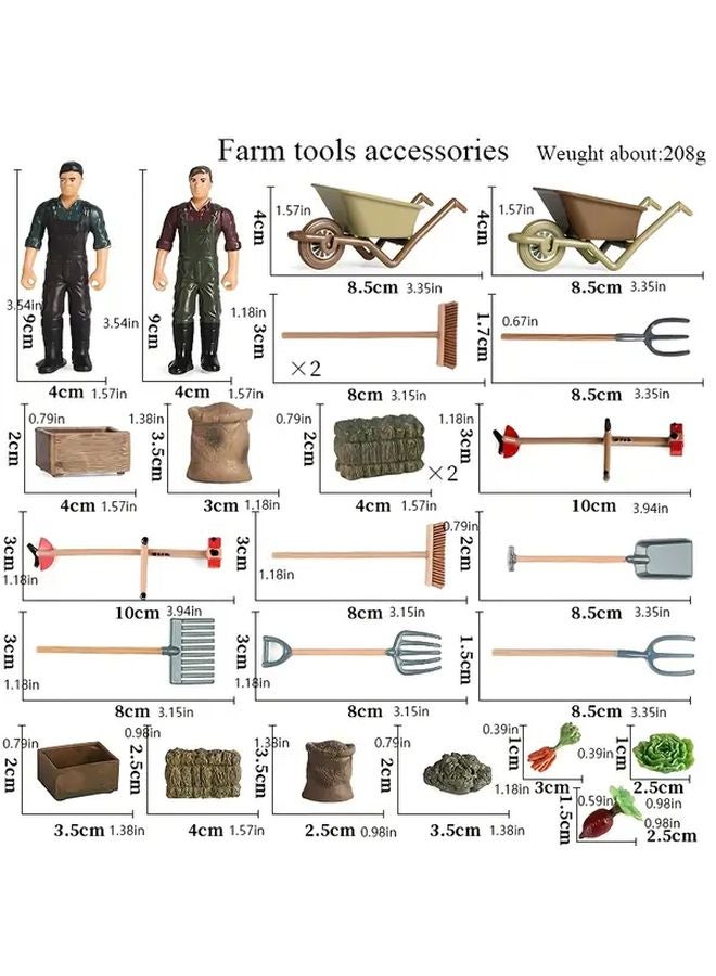 25PCS Farmer Farming Tool Model Set Simulated Farm Playset Birthday Halloween Christmas Gift - Image 3