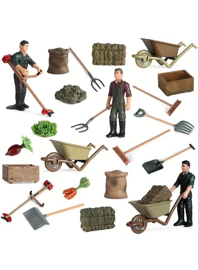 25PCS Farmer Farming Tool Model Set Simulated Farm Playset Birthday Halloween Christmas Gift - Image 4