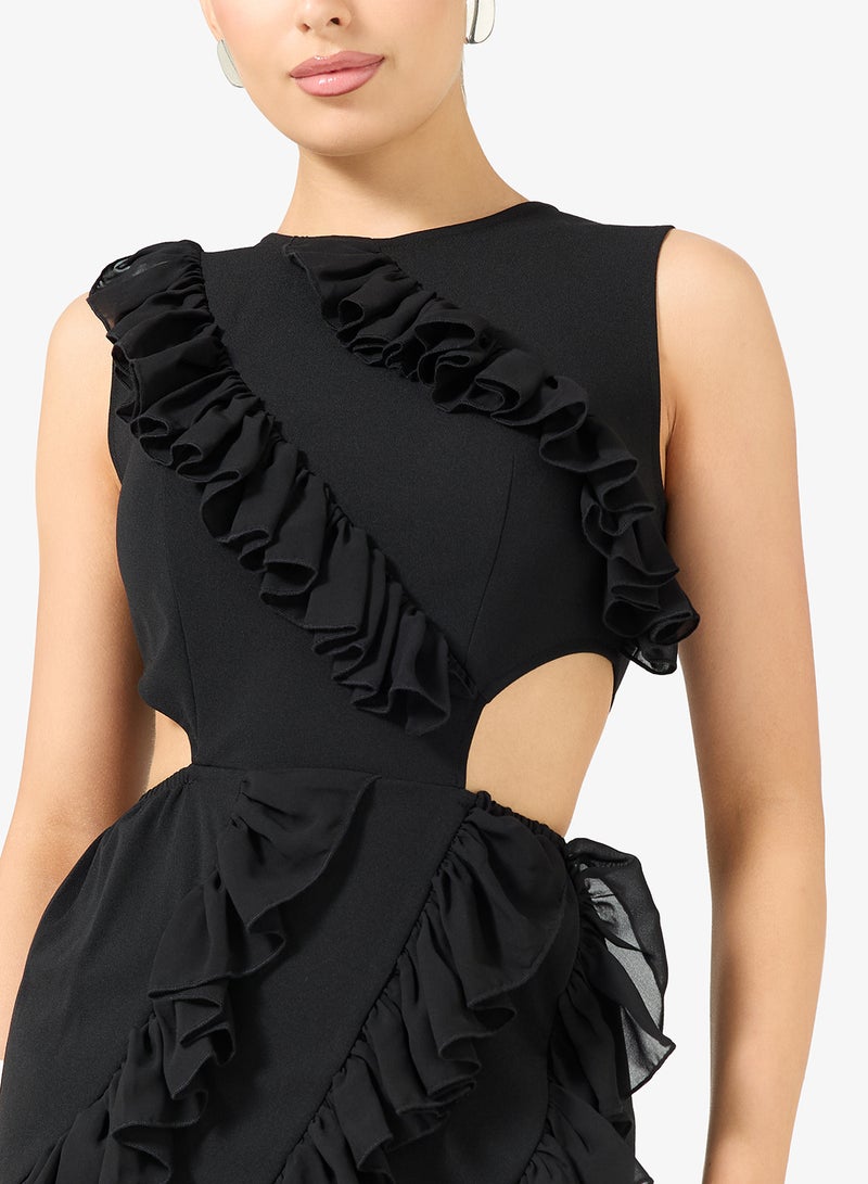 رينيه فستان قصير مكشكش بفتحات - Image 3