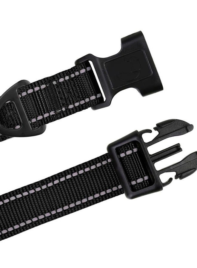 TagMe Reflective Nylon Dog Collars, Adjustable Classic Dog Collar with Quick Release Buckle for Small Dogs, Black, 2.0 cm Width - Image 4