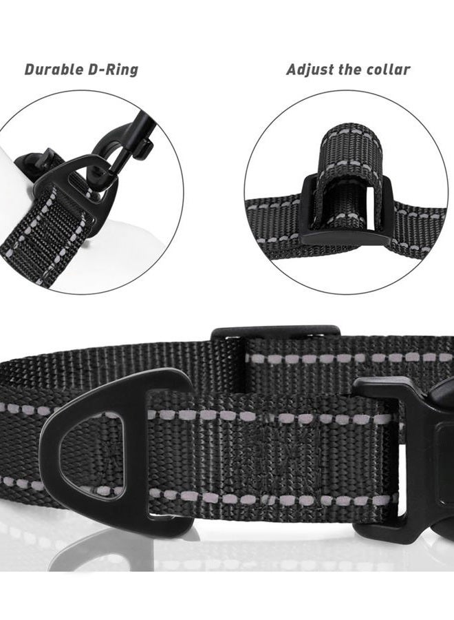 TagMe Reflective Nylon Dog Collars, Adjustable Classic Dog Collar with Quick Release Buckle for Small Dogs, Black, 2.0 cm Width - Image 3