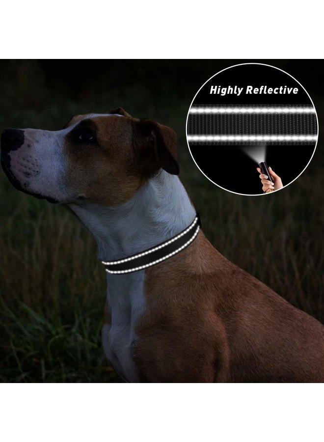 TagMe Reflective Nylon Dog Collars, Adjustable Classic Dog Collar with Quick Release Buckle for Small Dogs, Black, 2.0 cm Width - Image 5