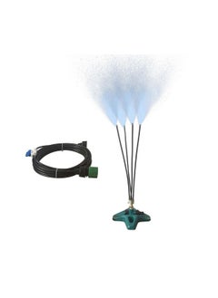 Generic Upgraded 8m Portable Standing Misting System for Cooling Kids Water Mist Playing Outdoor Garden Watering Stand Fan Spray Mister Cooler for Tanning Pool BBQ Party  - Image 1