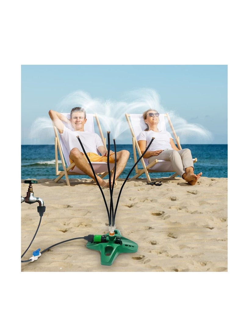 Generic Upgraded 8m Portable Standing Misting System for Cooling Kids Water Mist Playing Outdoor Garden Watering Stand Fan Spray Mister Cooler for Tanning Pool BBQ Party  - Image 2