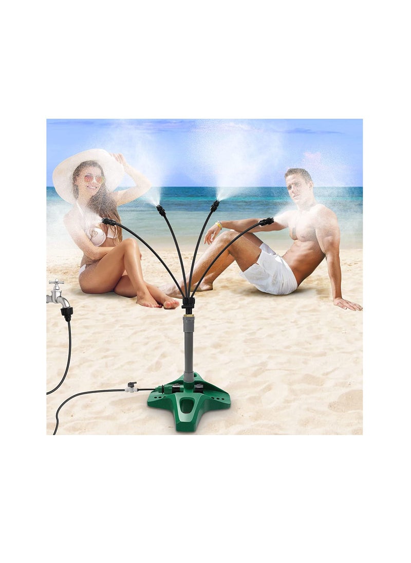 Generic Upgraded 8m Portable Standing Misting System for Cooling Kids Water Mist Playing Outdoor Garden Watering Stand Fan Spray Mister Cooler for Tanning Pool BBQ Party  - Image 4