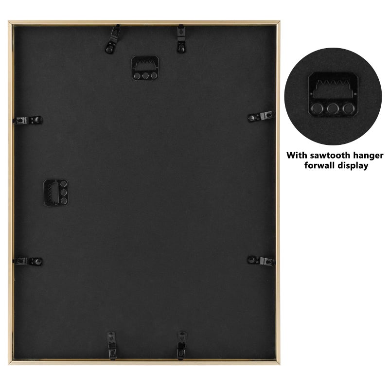 Frametory, 11x14 Metal Picture Frame with Mat for 8x10 Picture & Real Glass, Aluminum Photo Frame Collection (Gold, 1 Pack) - Image 5