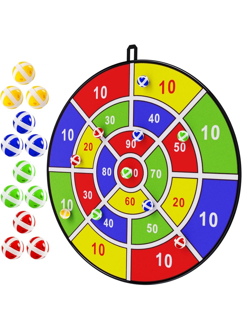 29 Inch Kids Dart Board Game Set with 12 Sticky Balls, Double Sided Foldable Dart Board, Indoor Outdoor Sports Party Toy for Boys Girls Age 3+ - Image 1