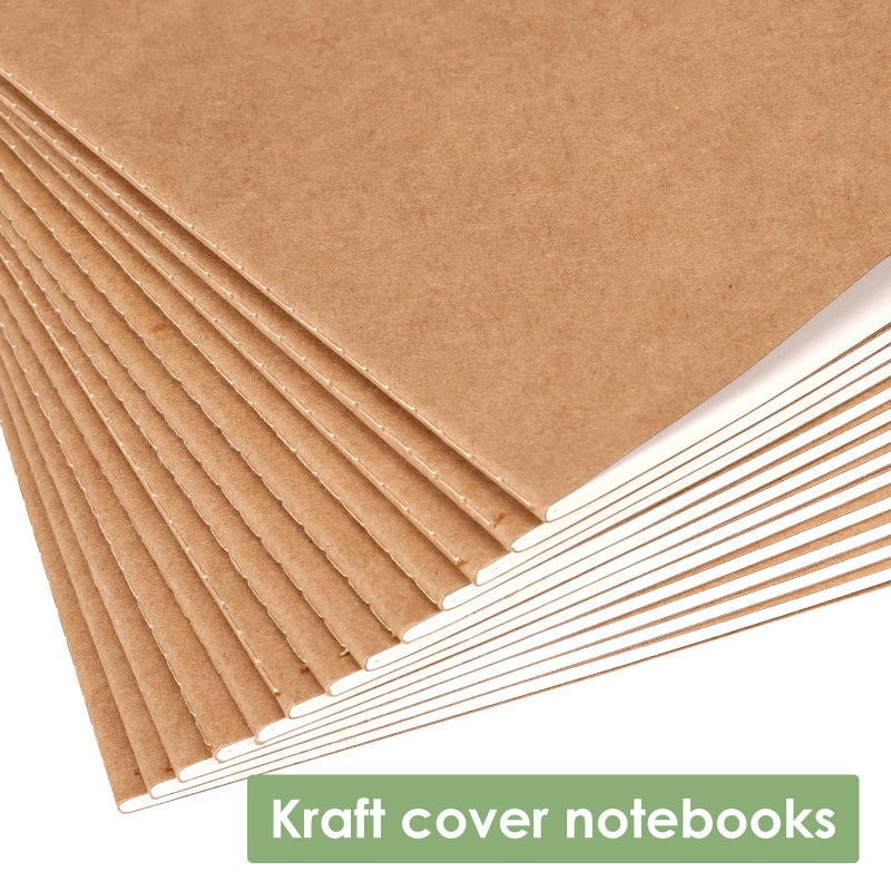 LABUK 48 Pack Lined Kraft Notebooks, A5 Journals Bulk, 8.3x5.5 Notebook Bulk for Traveler Journal, Students Gift School Office Supplies (30 Sheets/60 Pages) - Image 3