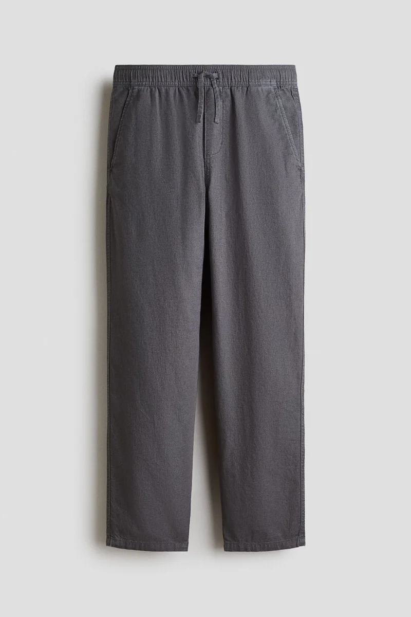 اتش اند ام بنطلون من مزيج الكتان