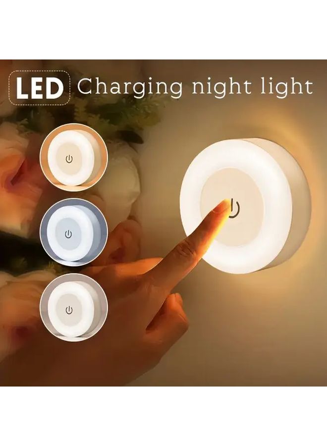 Mini Three Color LED Night Light Touch Sensor USB Magnetic Base Portable Adjustable Lamp - Image 1