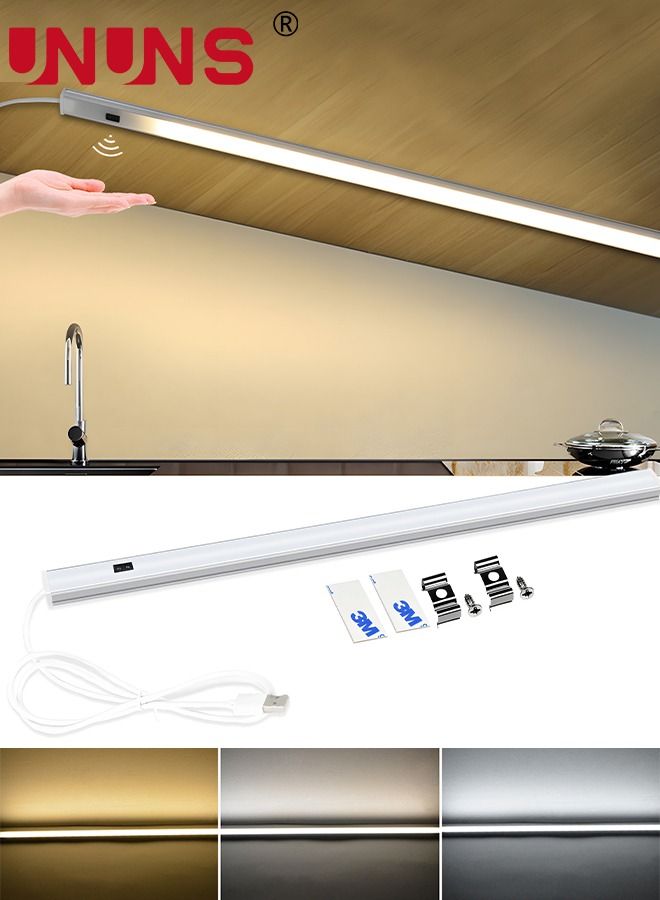 UNUNS Under Counter Lighting, Under Desk Light Bar, Table Lamp Hand Wave Activated, 40CM Dimmable Panel, Super Bright Aluminum Strip Light for Kitchen,Shelf,Cupboard,Closet,Workbench,Cabinet - Image 1