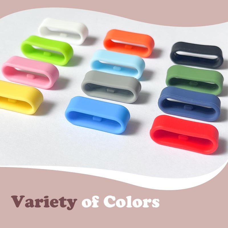 pupvus 12-Pack Multi-Color Band Keeper, Magic band locks, Silicone Fastener Rings Security Loop/Holder/Clips Compatible with Fitbit Charge/Charge HR/Garmin Vivofit/Disney Magic Bands 1.0/2.0 & More - Image 5