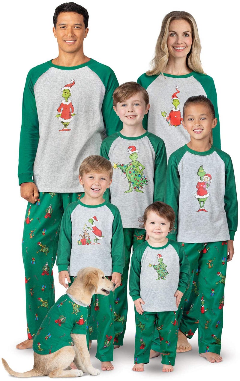 PajamaGram Fun Holiday Grinch Pajamas Family PJs Gray Womens L 1214 - Image 2