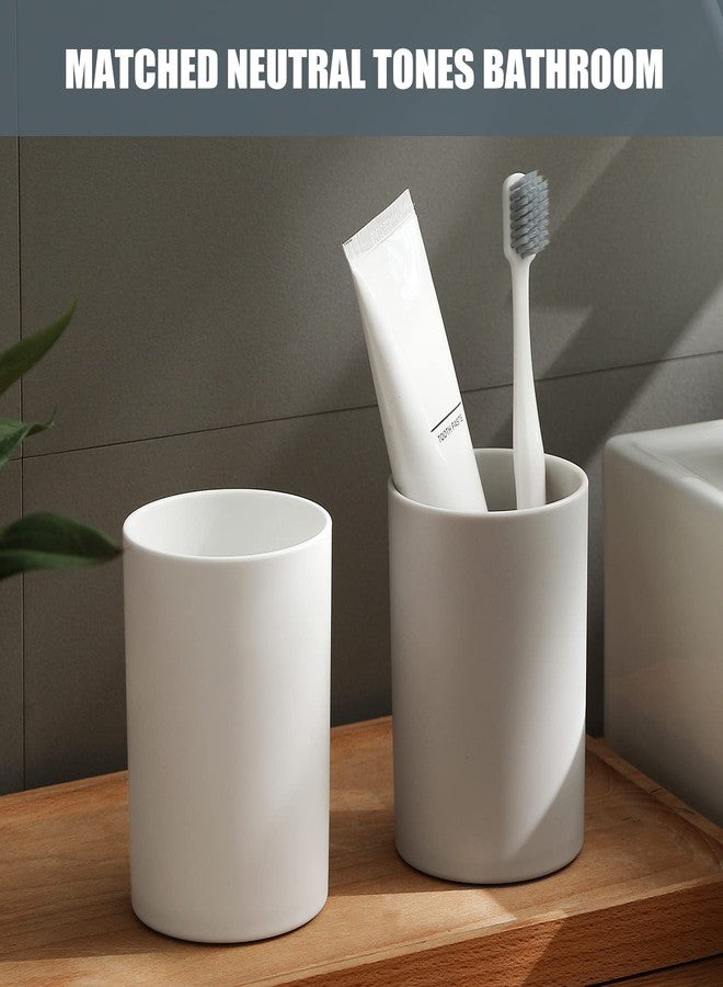 DeTii Bathroom Tumbler Cup 10.5oz Reusable Unbreakable Toothbrush Cup 300ml Mouthwash Cups Plastic Easy to Clean Bathroom Cup Toothbrush Holder Adequate for Your Bathroom (PP, white2) - Image 5