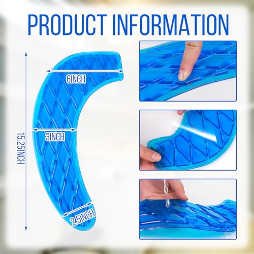 Rossesay Gel Toilet Seat Cushion Washable Toilet Seat Padded Riser Cushion Portable Adhesive Cover for Pain Relief Comfort for Elderly Handicapped Seniors(Blue) - Image 3