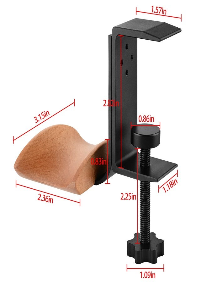 Linkidea Headphone Stand Hanger Compatible with Airpods Max, Bracket Wood Headphone Headset Hanger Holder, Clamp Rack Hook Under Desk Table Headphone Hanger Holder (Beech) - Image 4