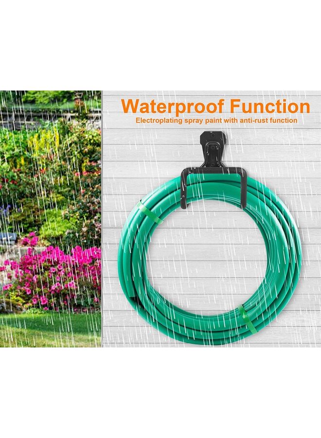 حامل خرطوم حديقة معدني - حامل خرطوم متين مثبت على الحائط للحديقة الخارجية، خطافات خراطيم متينة مثالية لخرطوم المياه، أسلاك التمديد - Image 5