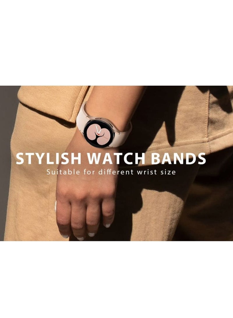 SYOSI مجموعة من 10 أشرطة متوافقة مع ساعة سامسونج جالكسي 5 جالكسي 4 40 مم 44 مم / جالكسي 4 كلاسيك 42 مم 46 مم، حزام سيليكون مع مشبك ملون لساعة جالكسي 5 برو 45 مم للنساء والرجال - Image 3