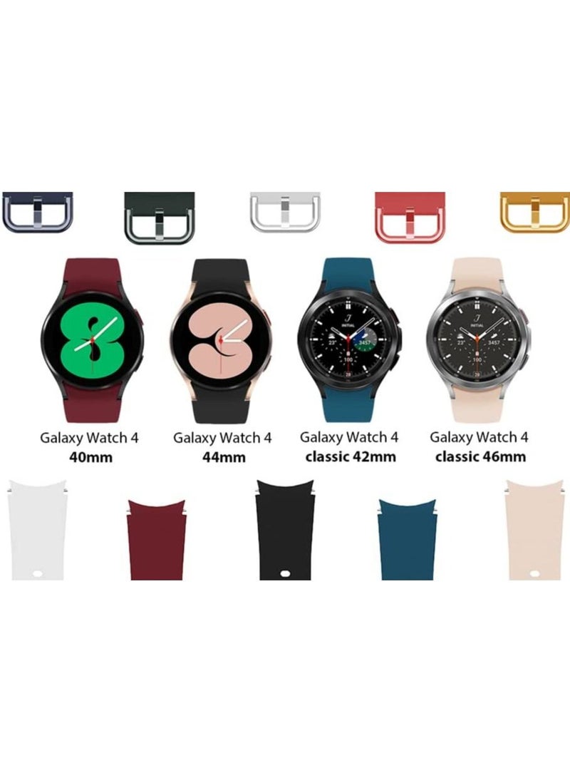 SYOSI مجموعة من 10 أشرطة متوافقة مع ساعة سامسونج جالكسي 5 جالكسي 4 40 مم 44 مم / جالكسي 4 كلاسيك 42 مم 46 مم، حزام سيليكون مع مشبك ملون لساعة جالكسي 5 برو 45 مم للنساء والرجال - Image 2