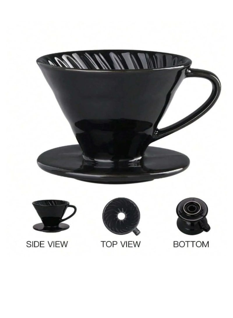 INVEIN Coffee Dripper 02 | V60 Ceramic Coffee Dripper with a Wavy Design Suitable for Brewing 1-4 Cups of Coffee - Image 4