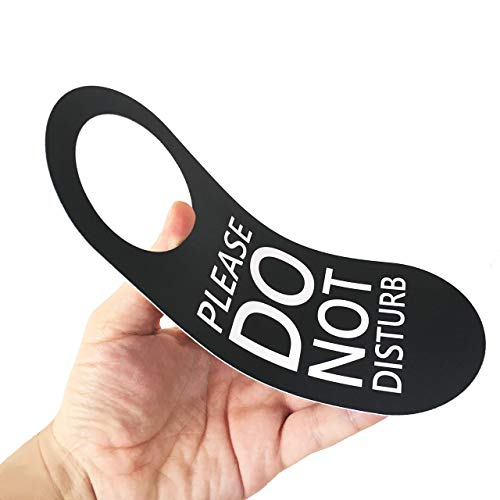 HADIGU Do Not Disturb Door Hanger Sign 2 Pack (Black & White Double Sided) Please Do Not Disturb on Both Sides, Do Not Disturb Door Sign for Office, Home, Clinic, Dorm, Online Class, Meeting Session and More - Image 5
