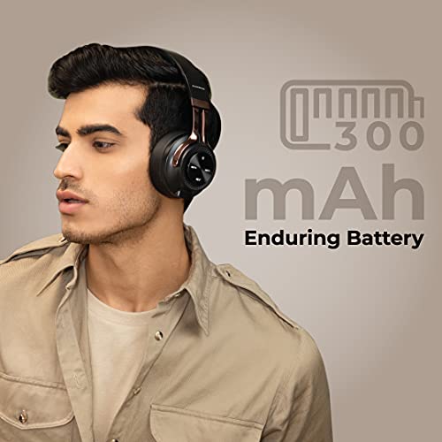 HAMMER Bash Over The Ear Wireless Bluetooth Headphones with Mic, Deep Bass, Foldable Headphones, Fast Pairing, Upto 8 Hours Playtime, Workout/Travel, Bluetooth 5.0 (Black) - Image 3