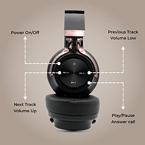 HAMMER Bash Over The Ear Wireless Bluetooth Headphones with Mic, Deep Bass, Foldable Headphones, Fast Pairing, Upto 8 Hours Playtime, Workout/Travel, Bluetooth 5.0 (Black) - Image 5